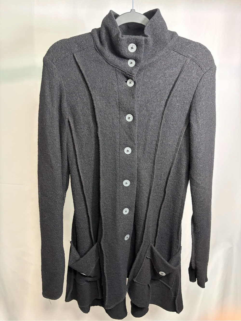 Rien ne se perd Québec Longline Patchwork Wool Blend Jacket – Small